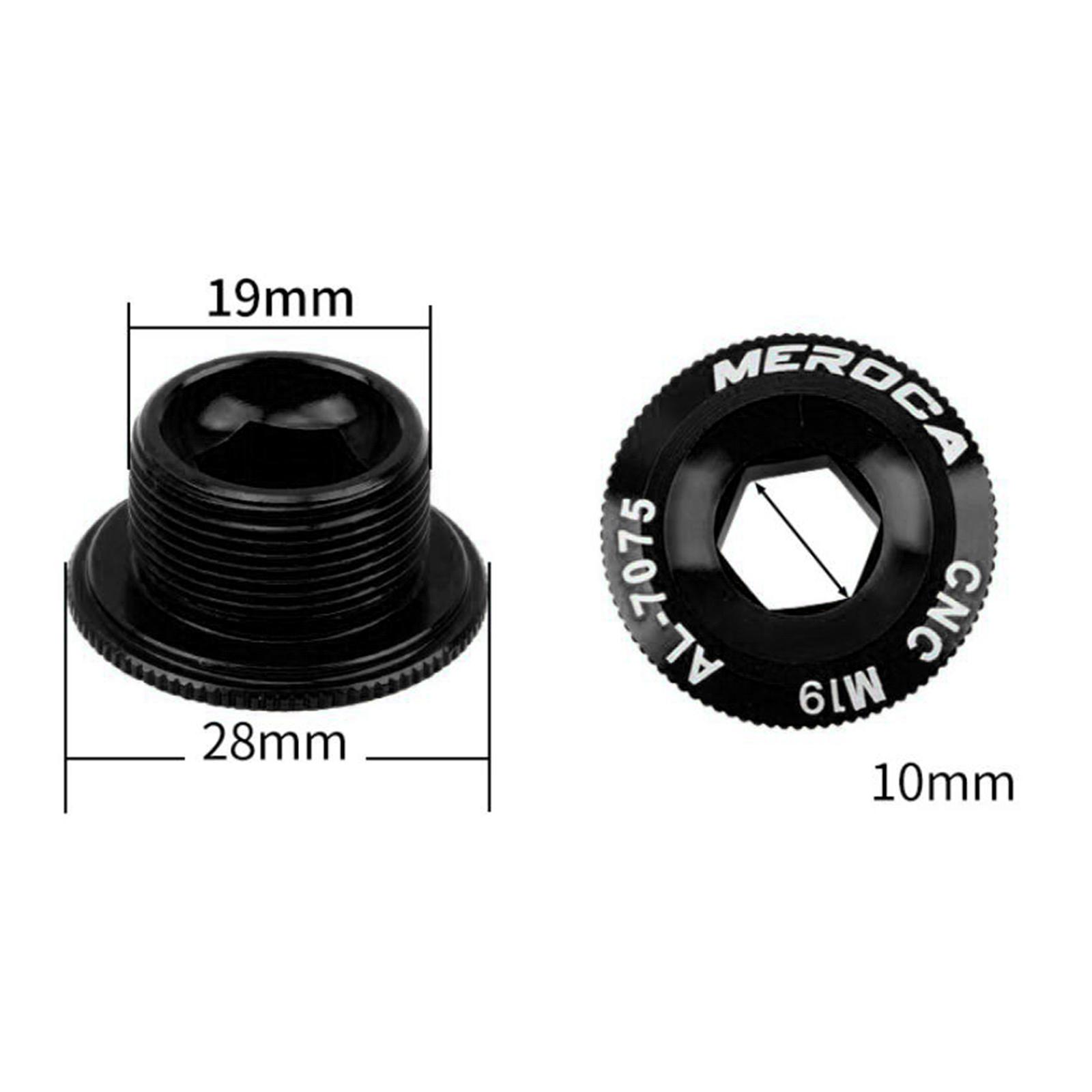 2x Bicycle Crank Cover Screw Fixing Chainwheel Crankset Bolt M19_Black