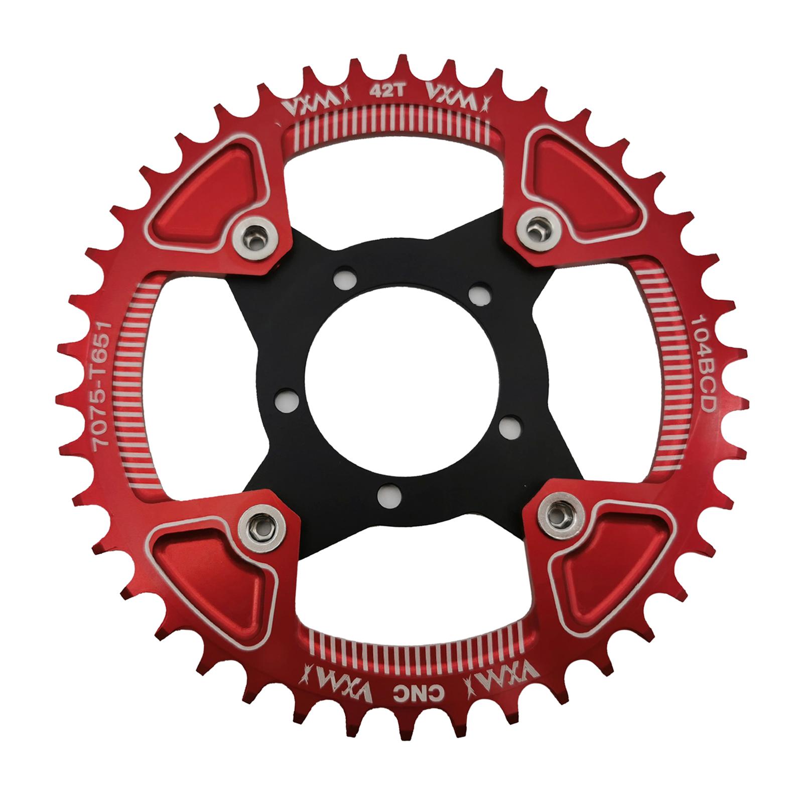 Strong E-Bike Chainring 32T~42T 104BCD Round Chainwheel Sprockets Chain Ring Red 42T