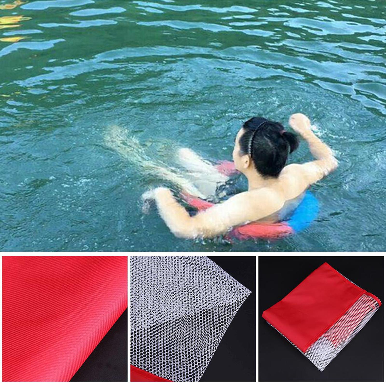 Floating Noodle Chair Sling Mesh Seat Water Bed Fun Toy Red 7x130CM