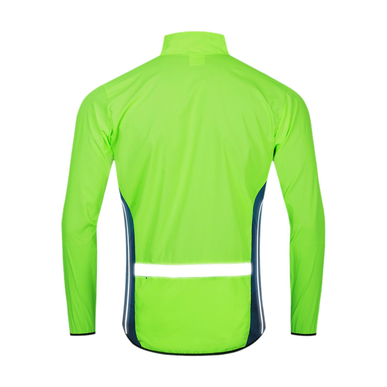 Cycling Mens Reflective Jacket Rain Coat Breathable Navy Green XXL