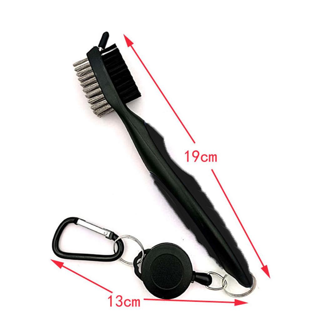 Golf Club Cleaning Kit Golf Towel Cleaner Brush Divot Tool for Outdoor Sport Black