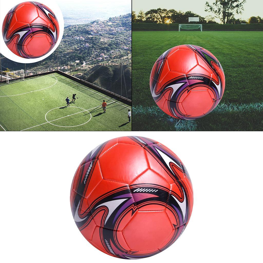 Soccer Ball Size 5 Outdoor Toys Stitched Training Ball Official Match Red
