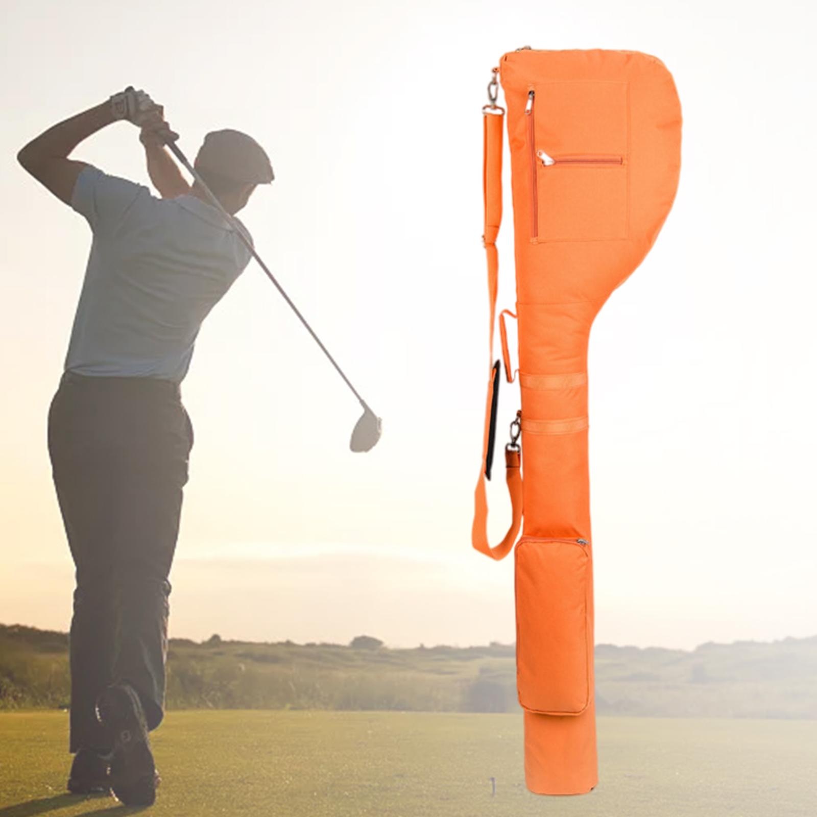 Golf Carry Caddy Case     Bag Clubs Carry Travel Training Bag Lightweight Orange