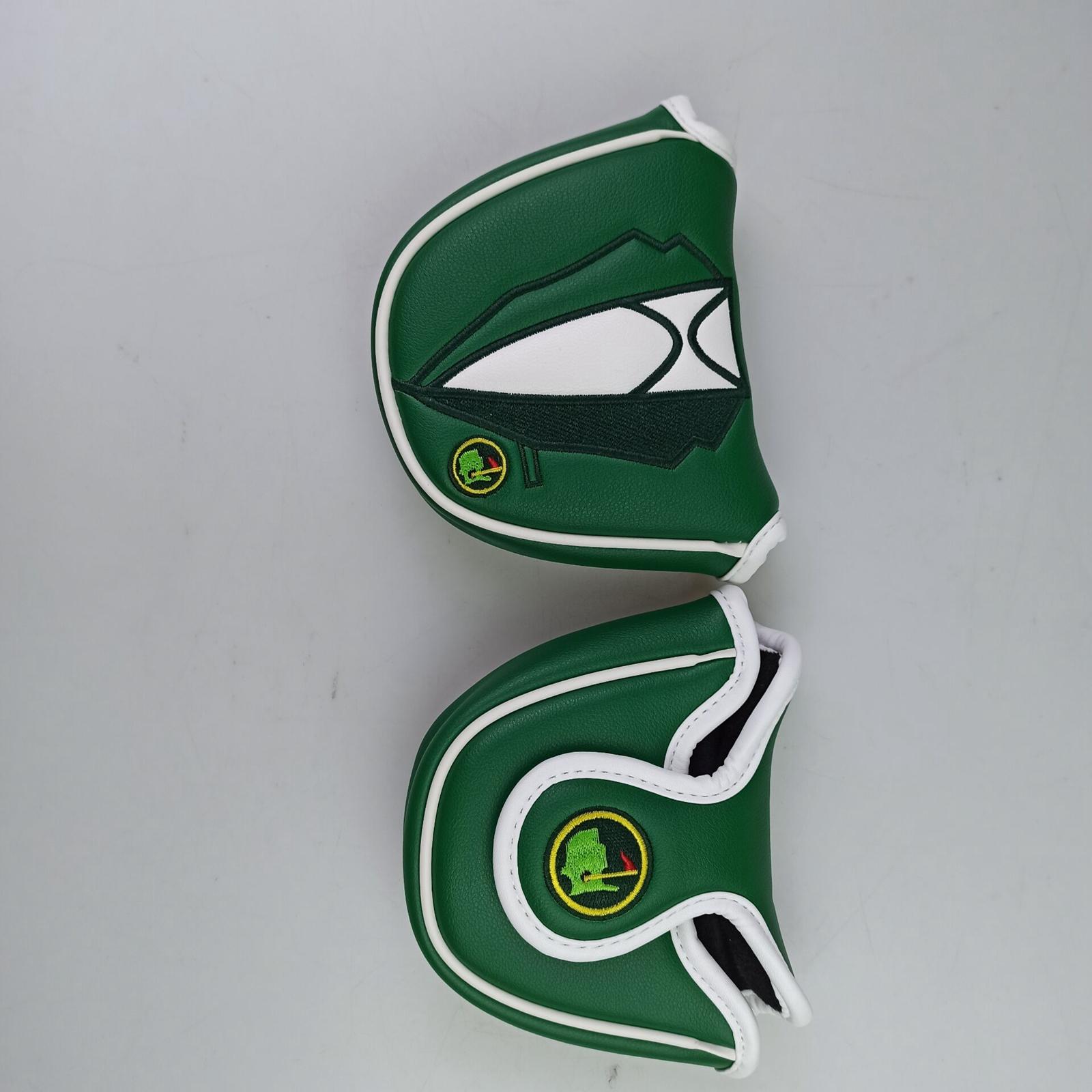 Golf Mallet Putter Head Cover Wrap PU Leather Embroidery Magnetic Closure