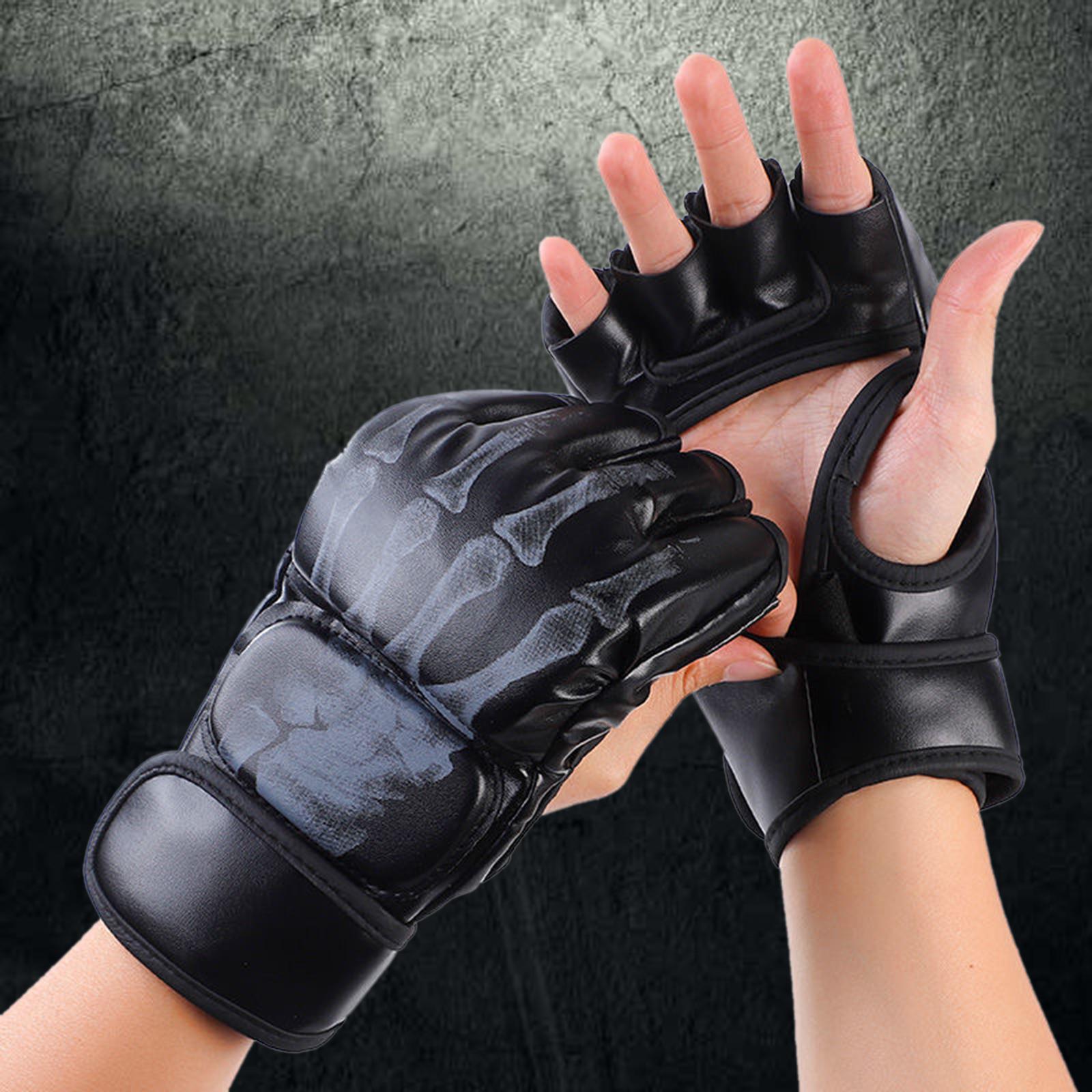 Boxing Gloves Breathable Protective Gear for Men Women Punching Bag Sparring Demon Hand Black