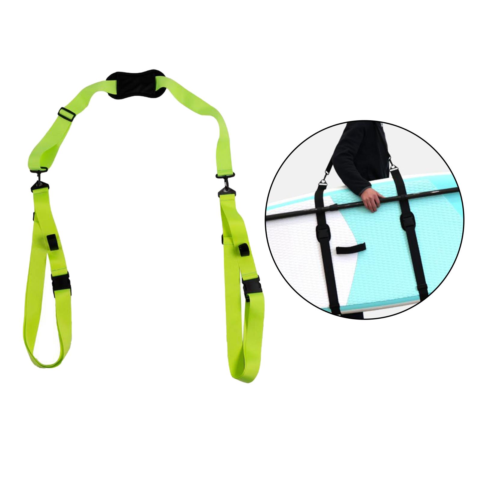 Paddleboard Carry Strap Padded Carry Belt Skimboard Surfboard Shoulder Strap Green