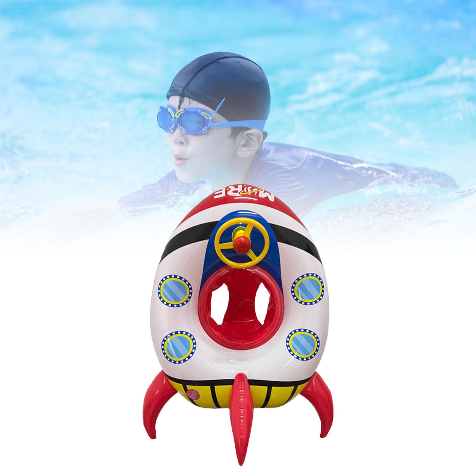Kids Inflatable Float Seat Child Swim Ring for Party Vacation Indoor Outdoor White 61cmx76cm