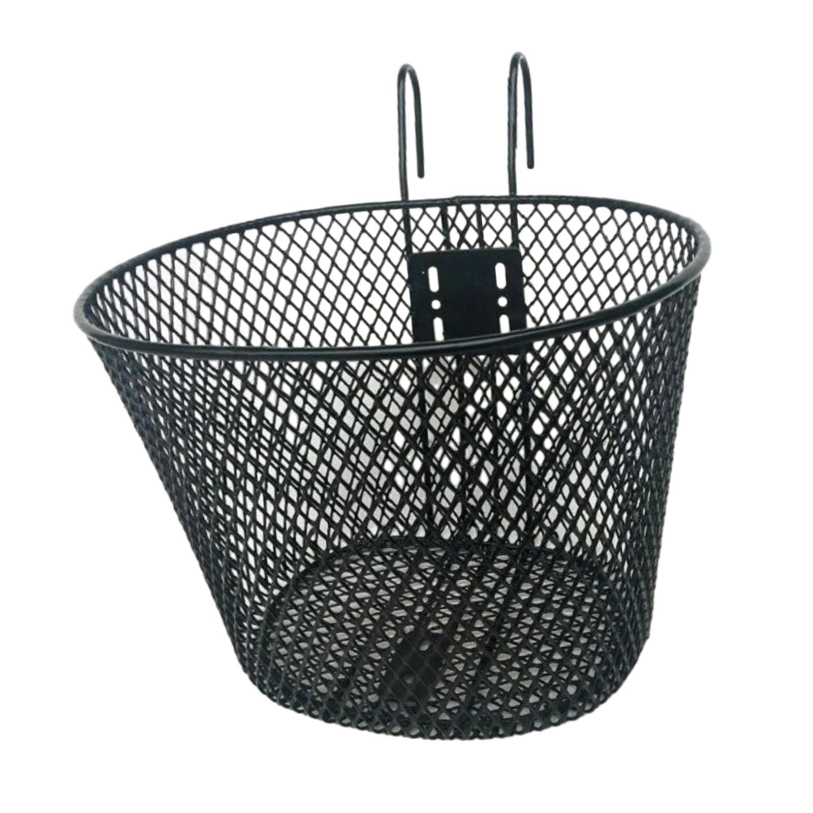 Front Rear Bike Basket Bicycle Cargo Rack Basket Wire Pet Carrier Black