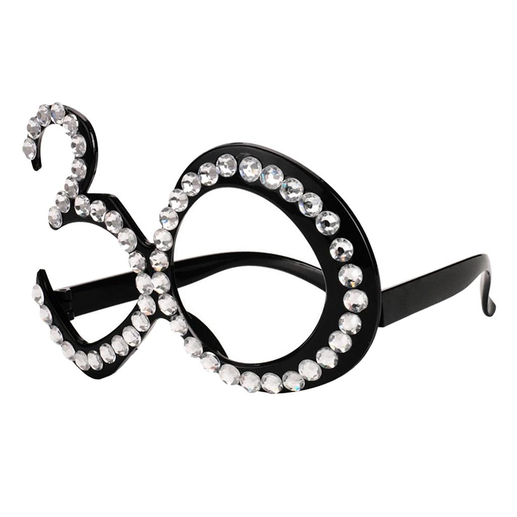 40th Glitter Diamante Birthday Party Age Glasses Novelty Eyewear Fancy Dress
