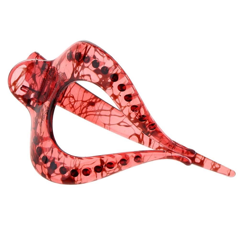 Large Heart Shaped Acrylic Hair Claw Banana Clip Clamp Jaw Light Red