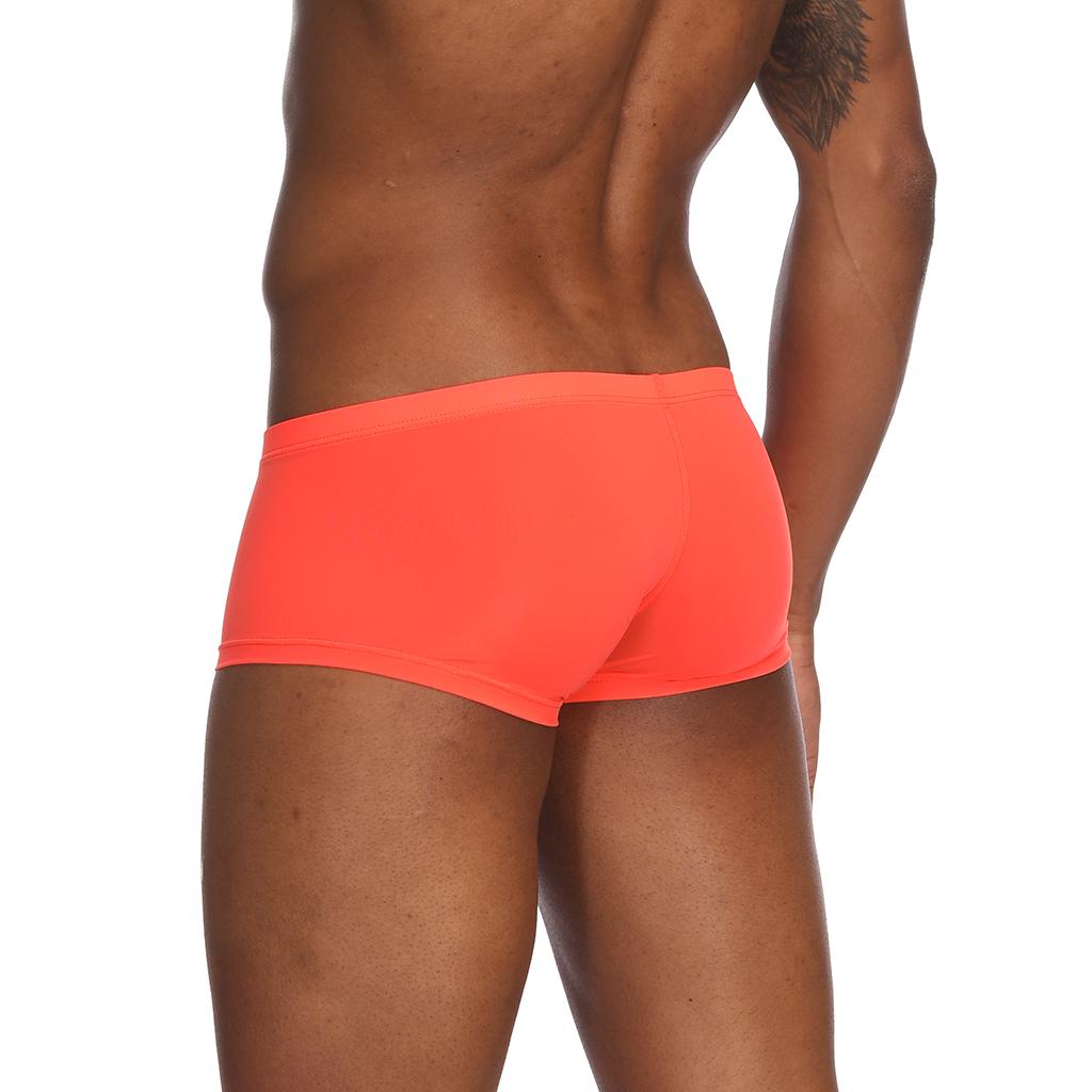 Mens Underwear Shorts Solid Boxer Briefs Underpants Sexy Lingerie L Orange