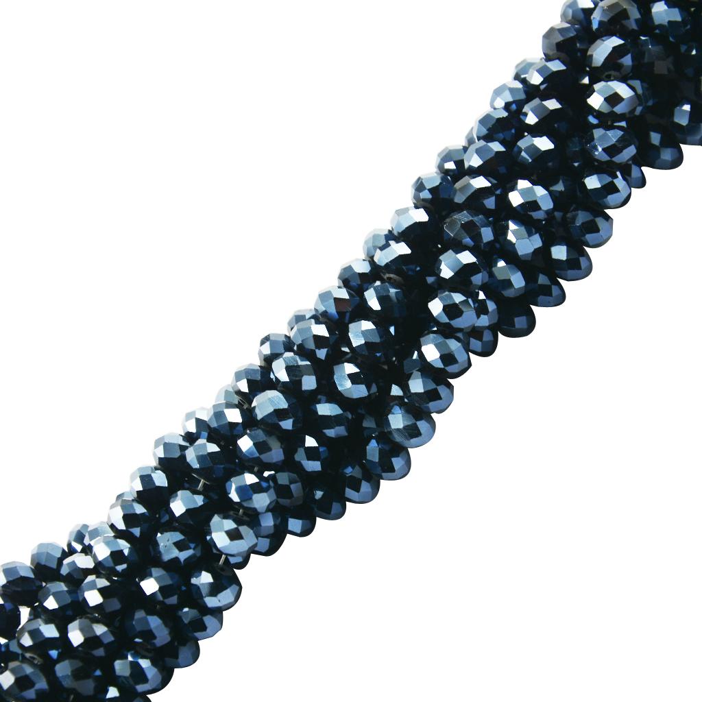 6x8mm Faceted Crystal Glass Rondelle Loose Beads Jewelry Making DIY Green