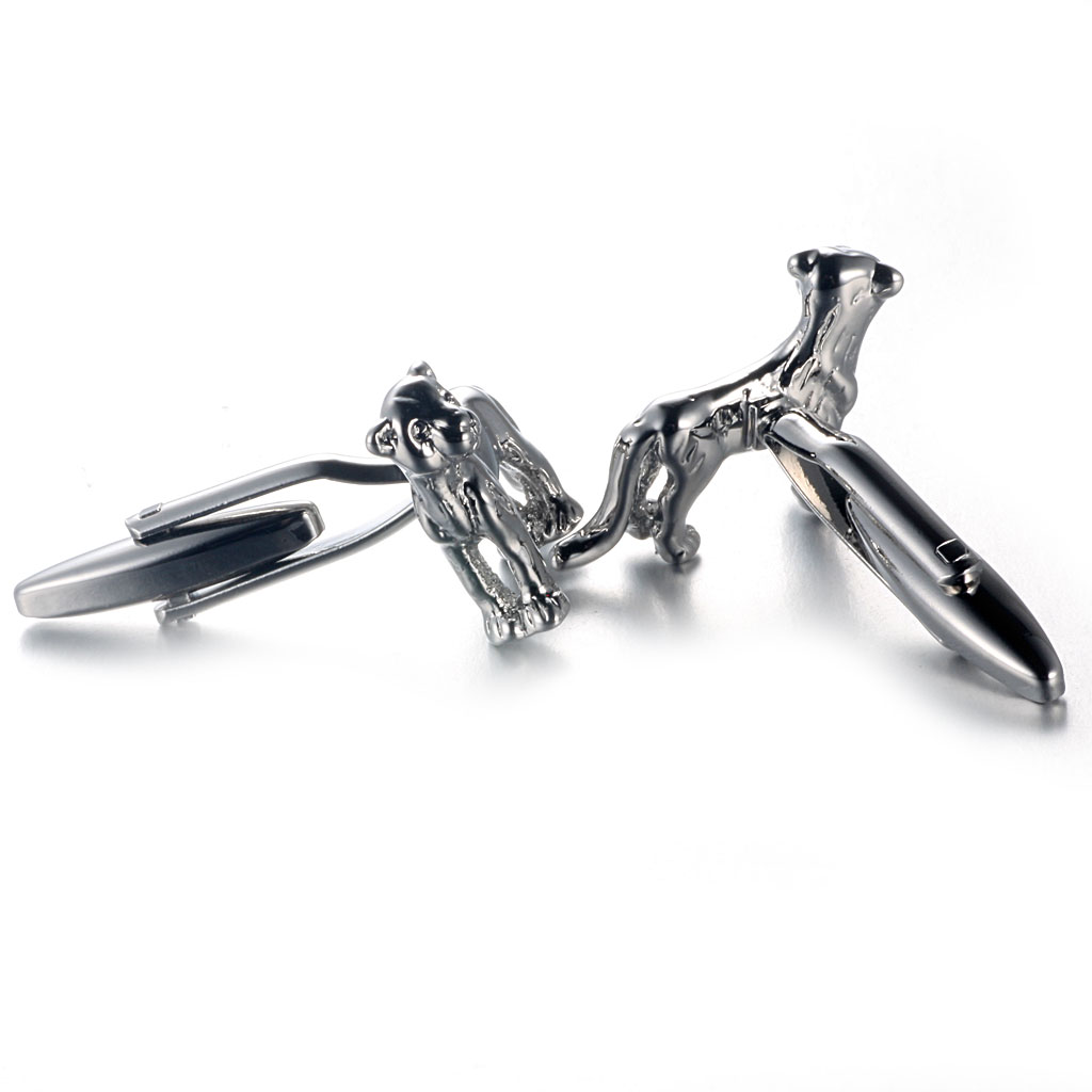 Leopard Style Copper Suit Cufflinks Unique Sign Business Gift for Men