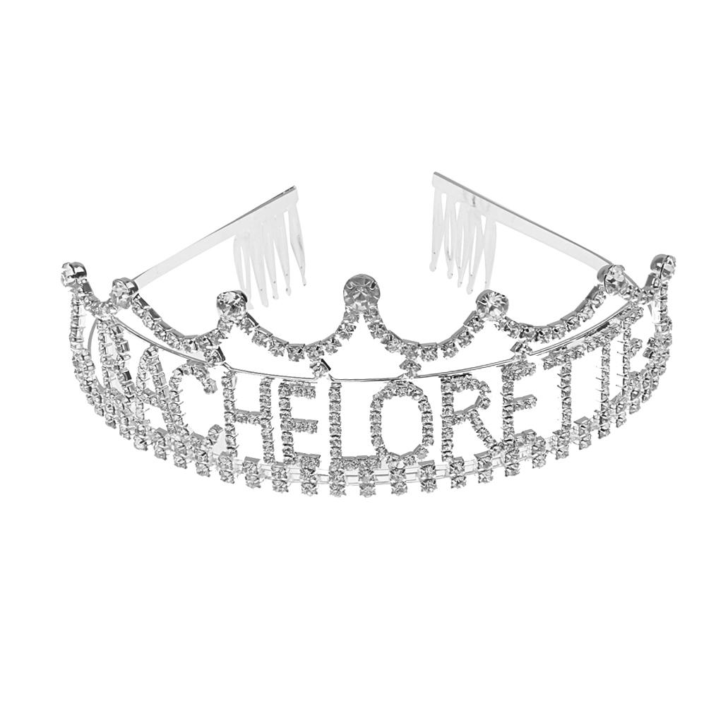 Rhinestone BACHELORETTE Hair Crown Tiara Hen Party Bridal Shower Headband
