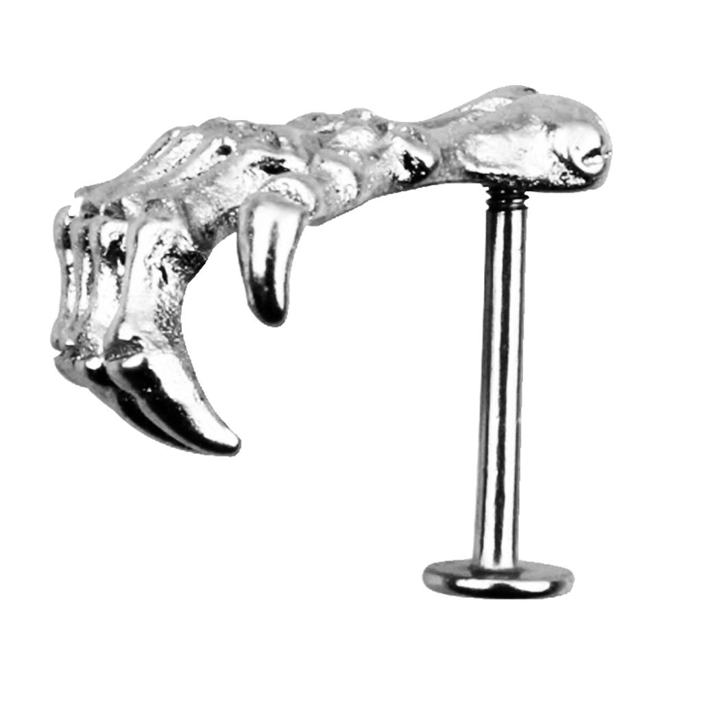 8xWomen Skull Hand Lip Piercing Jewelry Punk Piercing Skeleton Lip Labret 