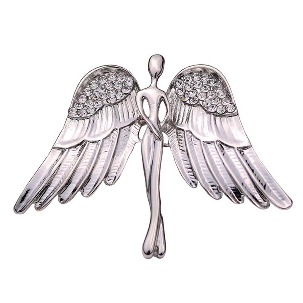 Angel Wings Brooch Silver