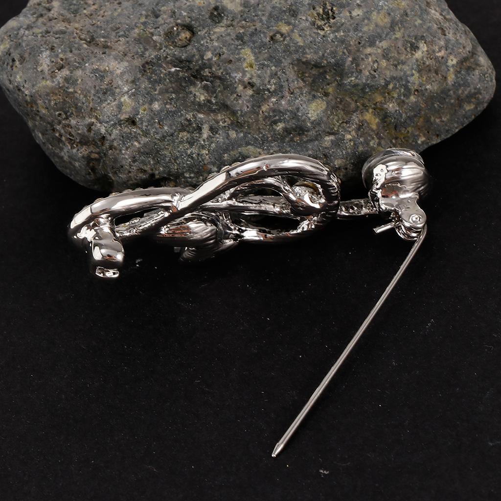 Elegant Crystal Rhinestones Music Note Brooch Pin Jewelry for Musicians Silver