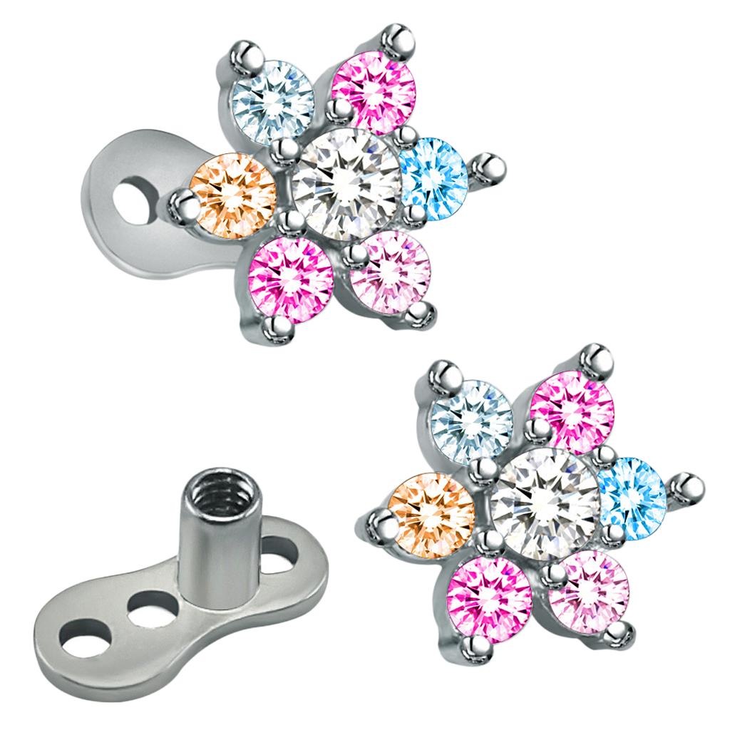 2x Dermal Anchor Body Top Micro Microdermal Surface
