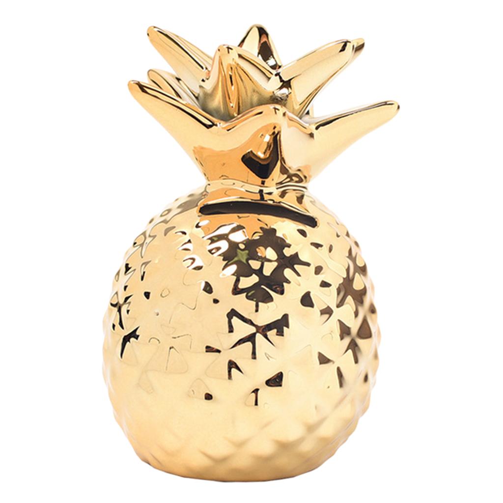 Dictionary Creative Pineapple Mini Piggy Bank Home Table Ornaments Golden