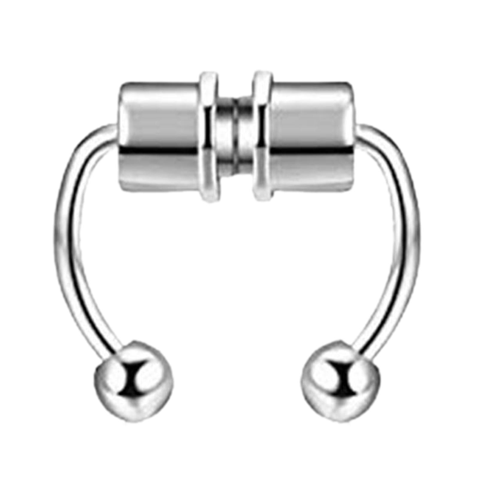 Stainless Magnetic False Nose Ring Horseshoes Non Piercing Jewelry Silver