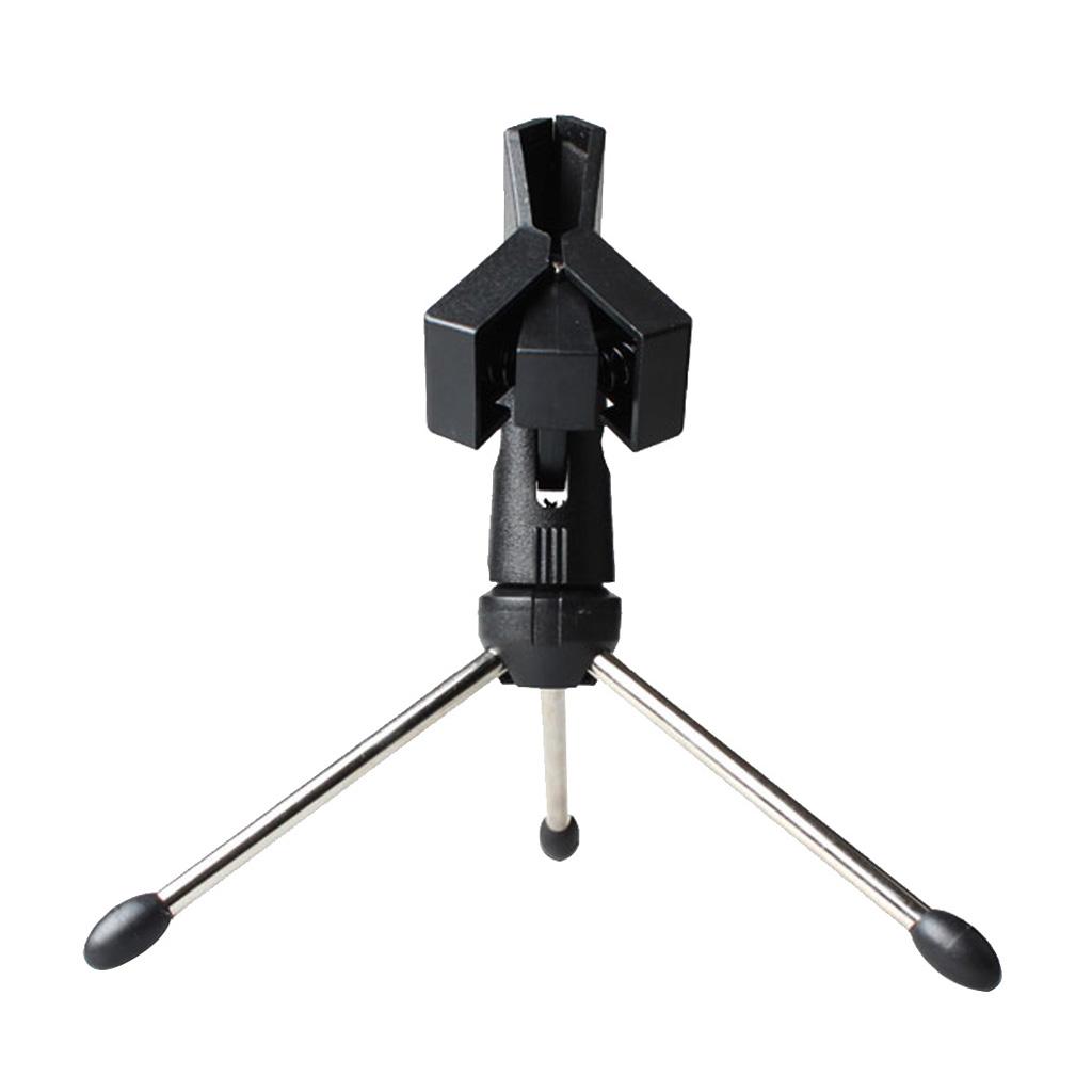 3xAdjustable Metal Tripod Desktop Table Mic Microphone Clamp Clip Holder Stand