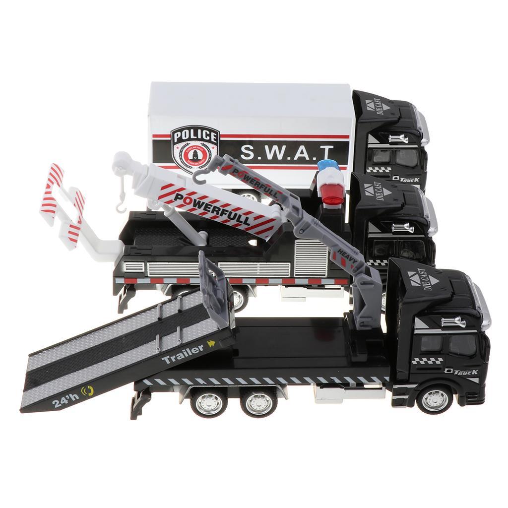 Die-cast Alloy Pull Back Engineering Truck Car Model Toy Rescue Truck