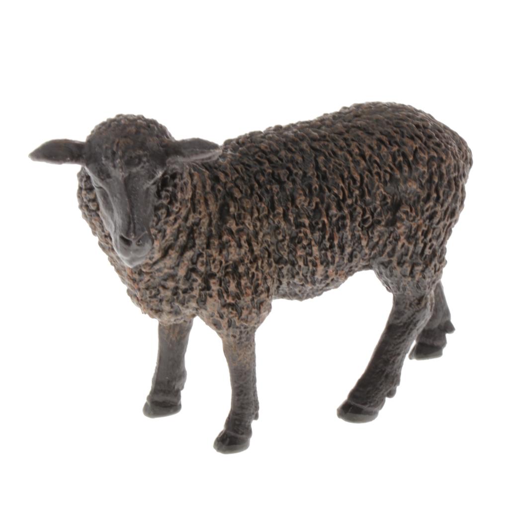 Realistic Plastic Animal Figure Simualtion Model Toys Black Sheep