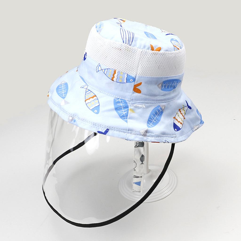 Kids Anti-spitting Hat Dustproof Clear Cover Shield Bucket Hat Fish 52cm