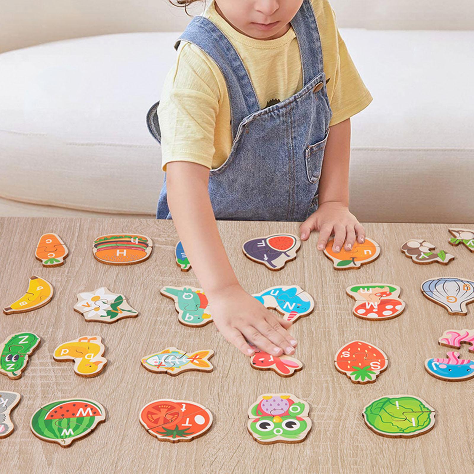 Wooden Educational Abc Puzzle Montessori Education Toy for Preschoolers Kids