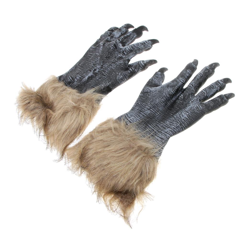  Werewolf Claw Paws Gloves Halloween Costume Prop Cosplay Fancy Dress