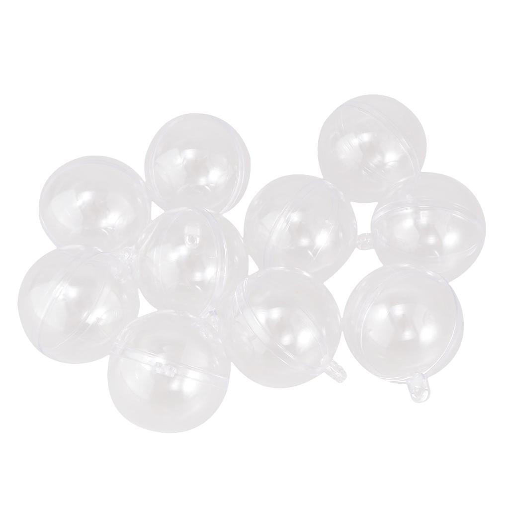 10x Durchsichtig Acrylkugeln Bastelkugeln Weihnachtskugeln Dekokugeln für - Picture 11 of 20
