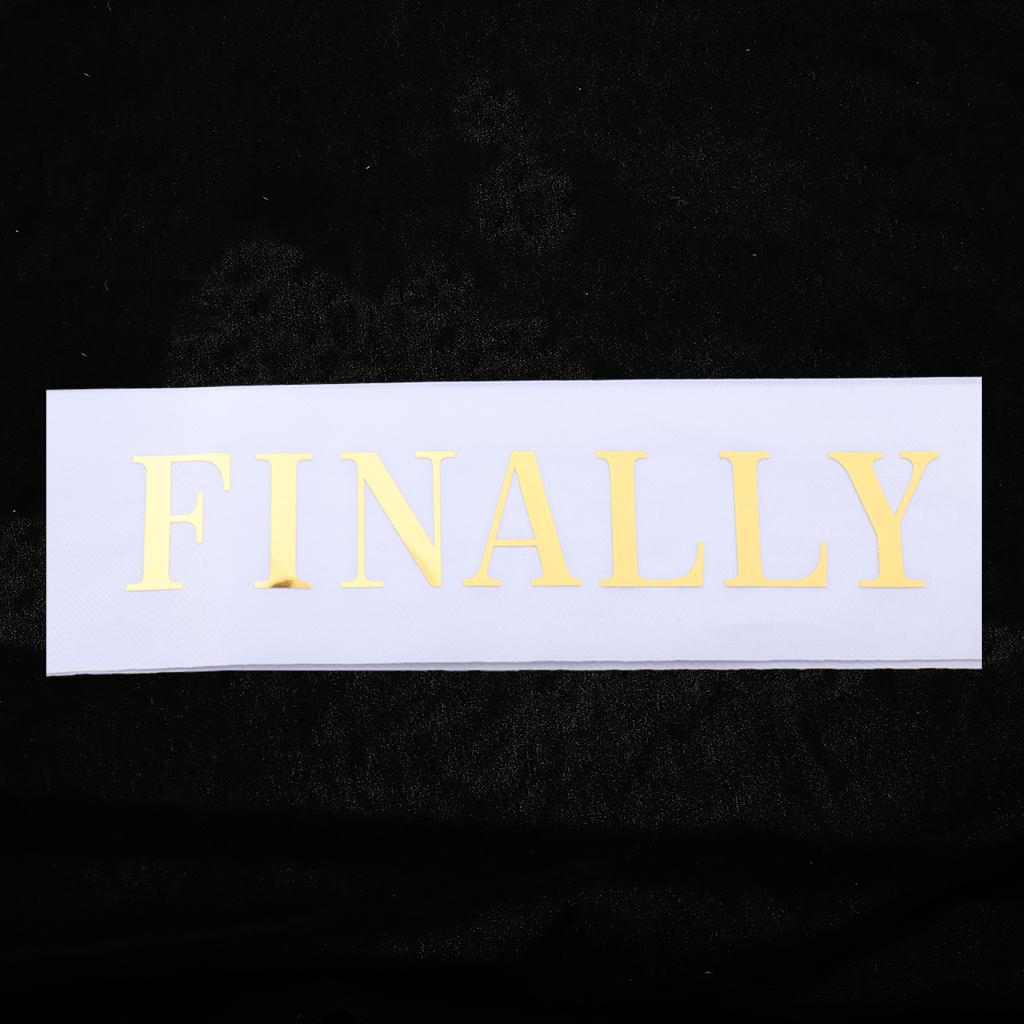 Finally 21 Plain Satin Sash with Glitter Letter Etiquette Photo Props White