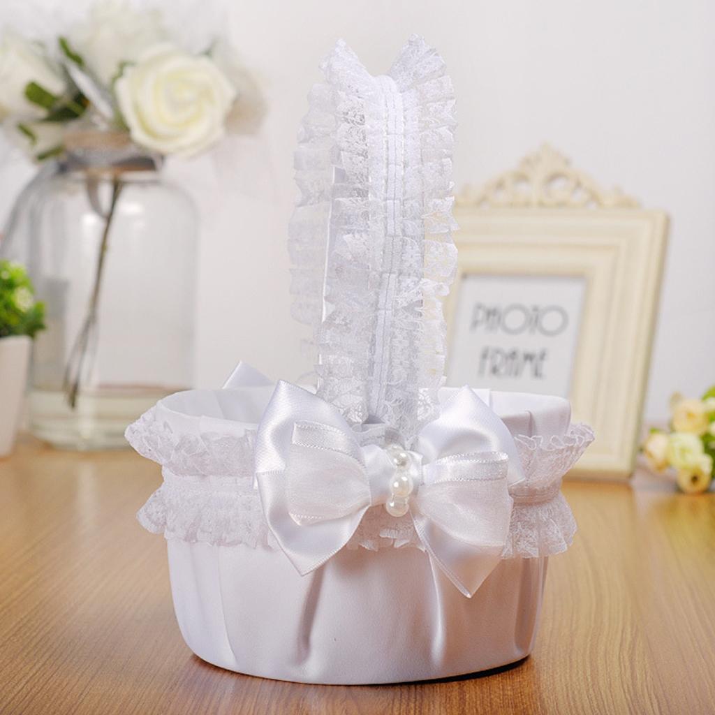 Lace Ribbon Bowknot Fresh Sweet Romance Flower Basket Flower Girl Basket