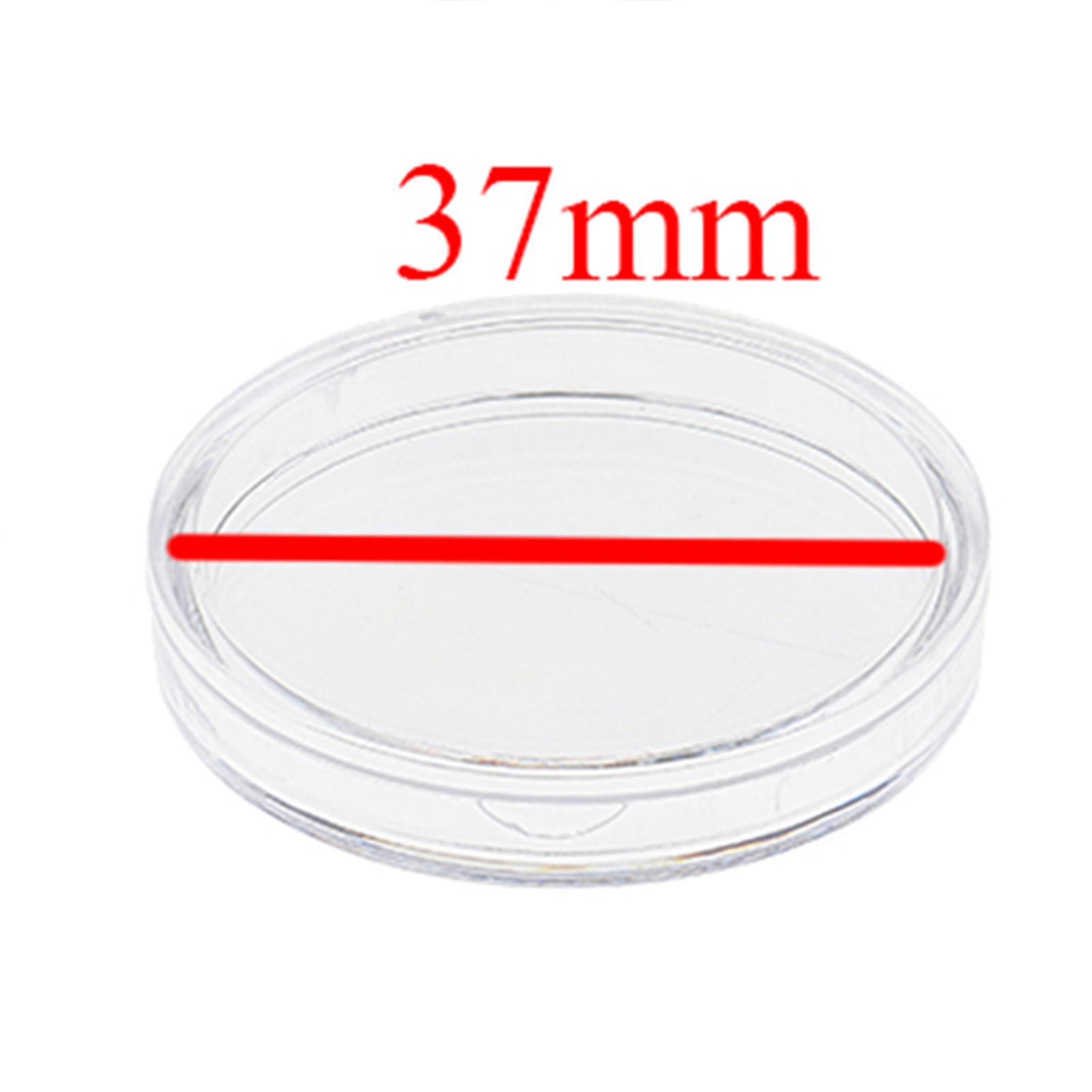2x100pcs Clear Round Plastic Coin Capsules Container Storage Holder Case 37mm