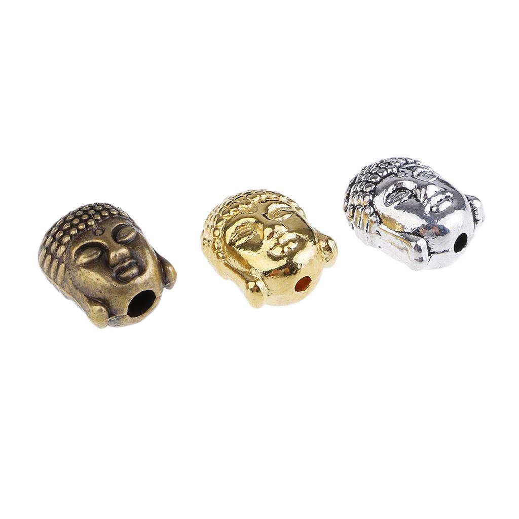 18 Piece Buddha Head Shape Spacer Loose Beads Jewelry Making Charms Accessories for DIY Necklace Bracelet Supplies
