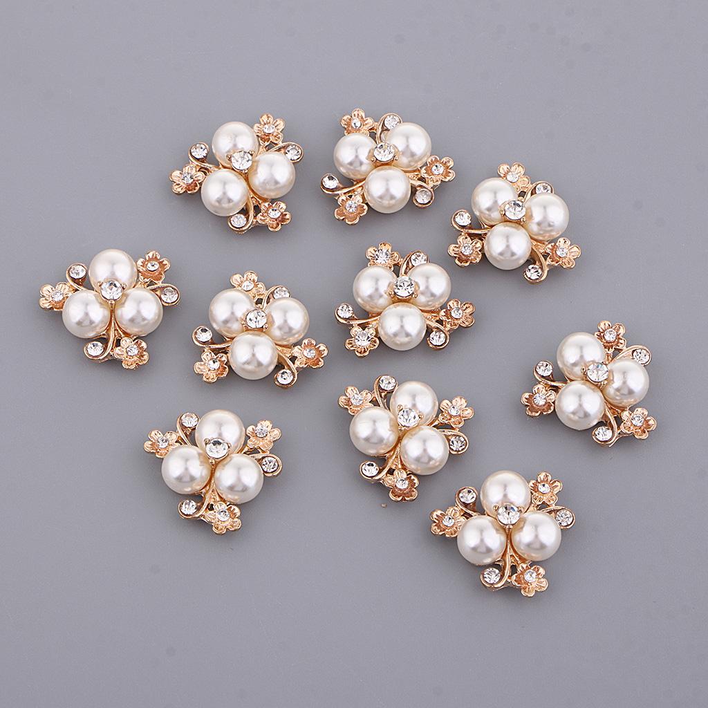 2x10pcs Rhinestone Pearl Crafts Beads Jewelry Making Embellishments