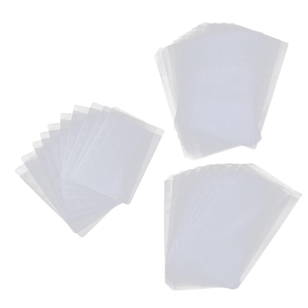 10 Clear Binder Pockets 6 Rings Binder Pages Plastic