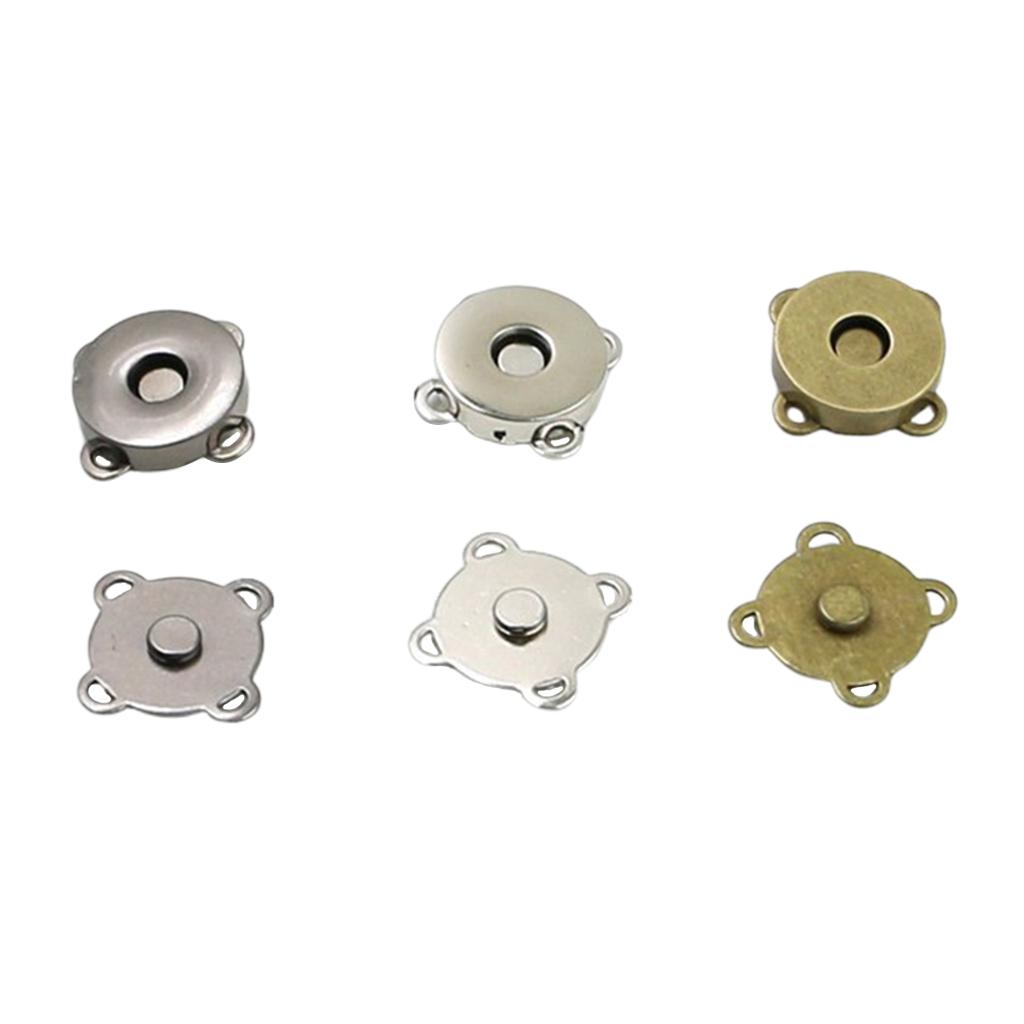 2x10 Pairs Magnetic Clasps Snaps Buttons DIY Purses Handbag Craft 14mm Silver