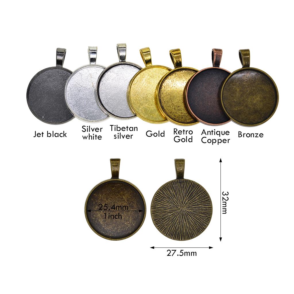 Pendant Blank Cabochon Base Setting Trays DIY Jewelry Making Golden