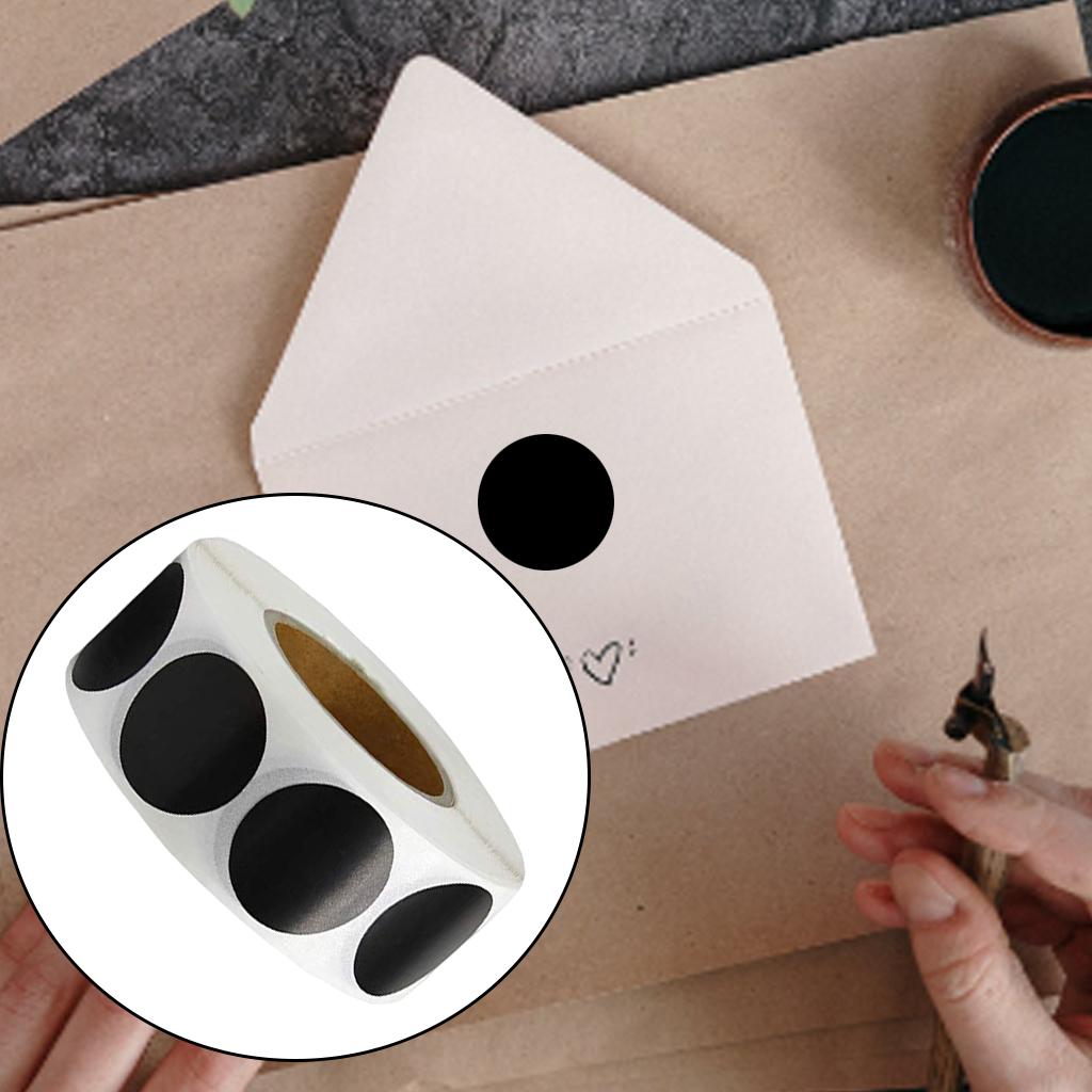 500Pcs/Roll Mini Stickers Kraft Paper Adhesive Labels Scrapbooking Black