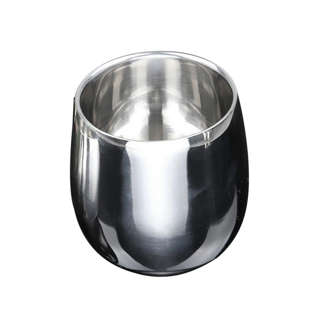 2xStainless Steel Beer Cup Double Wall Milk Coffee Tea Mug Curved 200ml