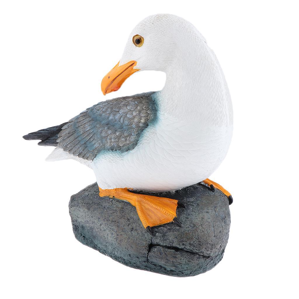 Resin Seagull Statue Garden Ornament Creative Nautical Themed Room 