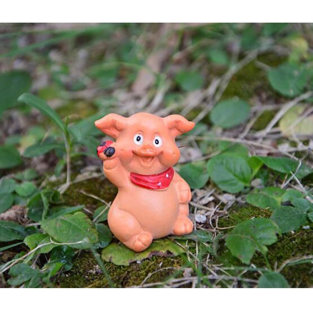 Resin Crafts Micro Landscape Ornaments Pig Figurines Fairy ...