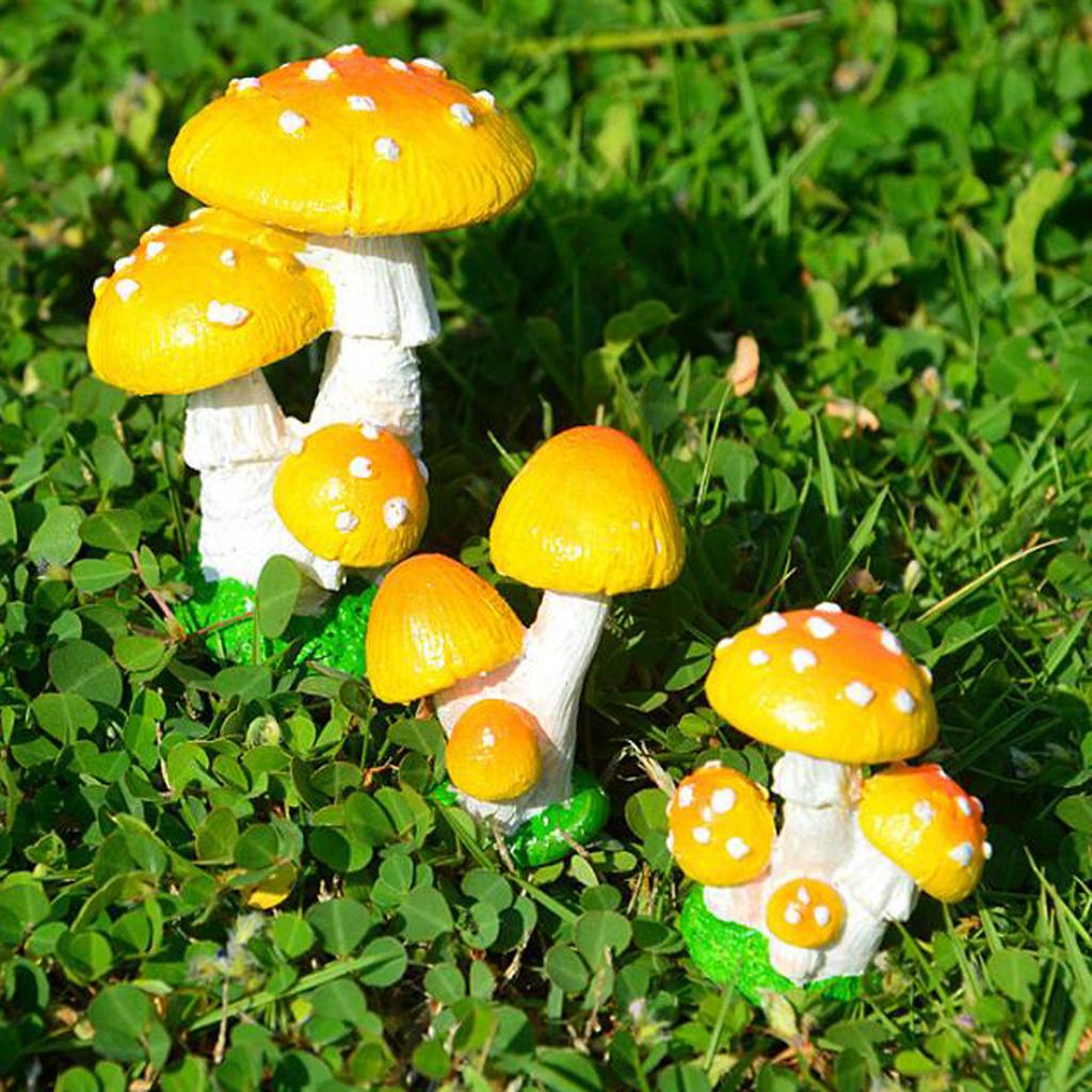 resin mushroom garden decor