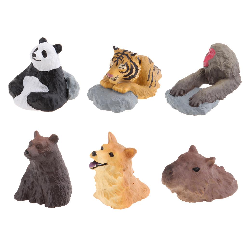 Mini Resin Cute Bathing Animals Statues Fairy Garden Ornaments Panda