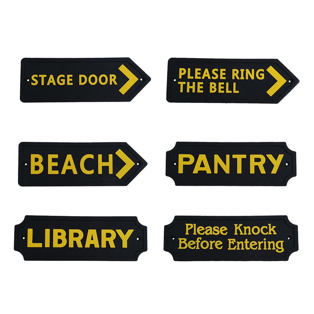 Black Statement Plaque Garden Wall Door Sign LIBRARY