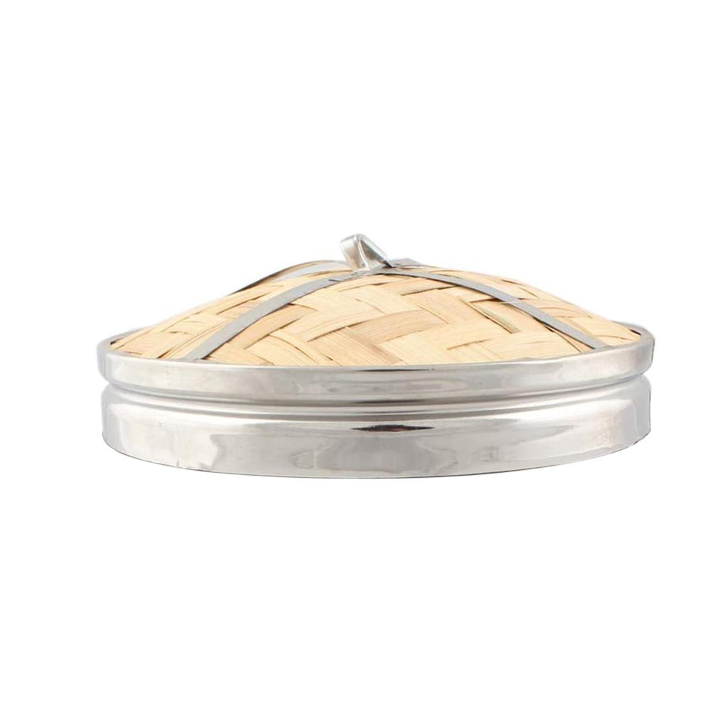 Stainless Steel Bamboo Dumplings Buns Steamer Basket Lid Pot 18cm Lid