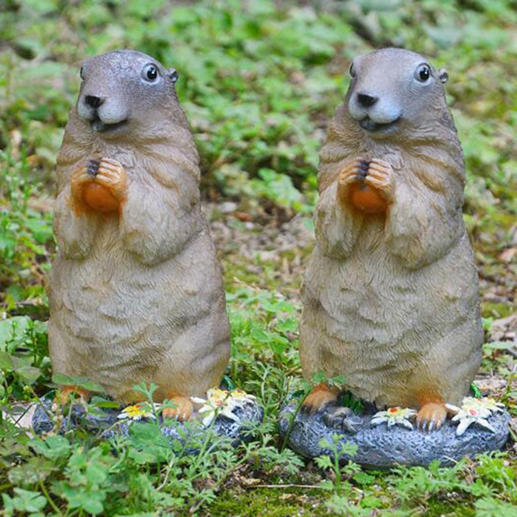 Handcraft Vivid Rsein Animals Statue Garden Sculpture Lawn Ornament Marmot