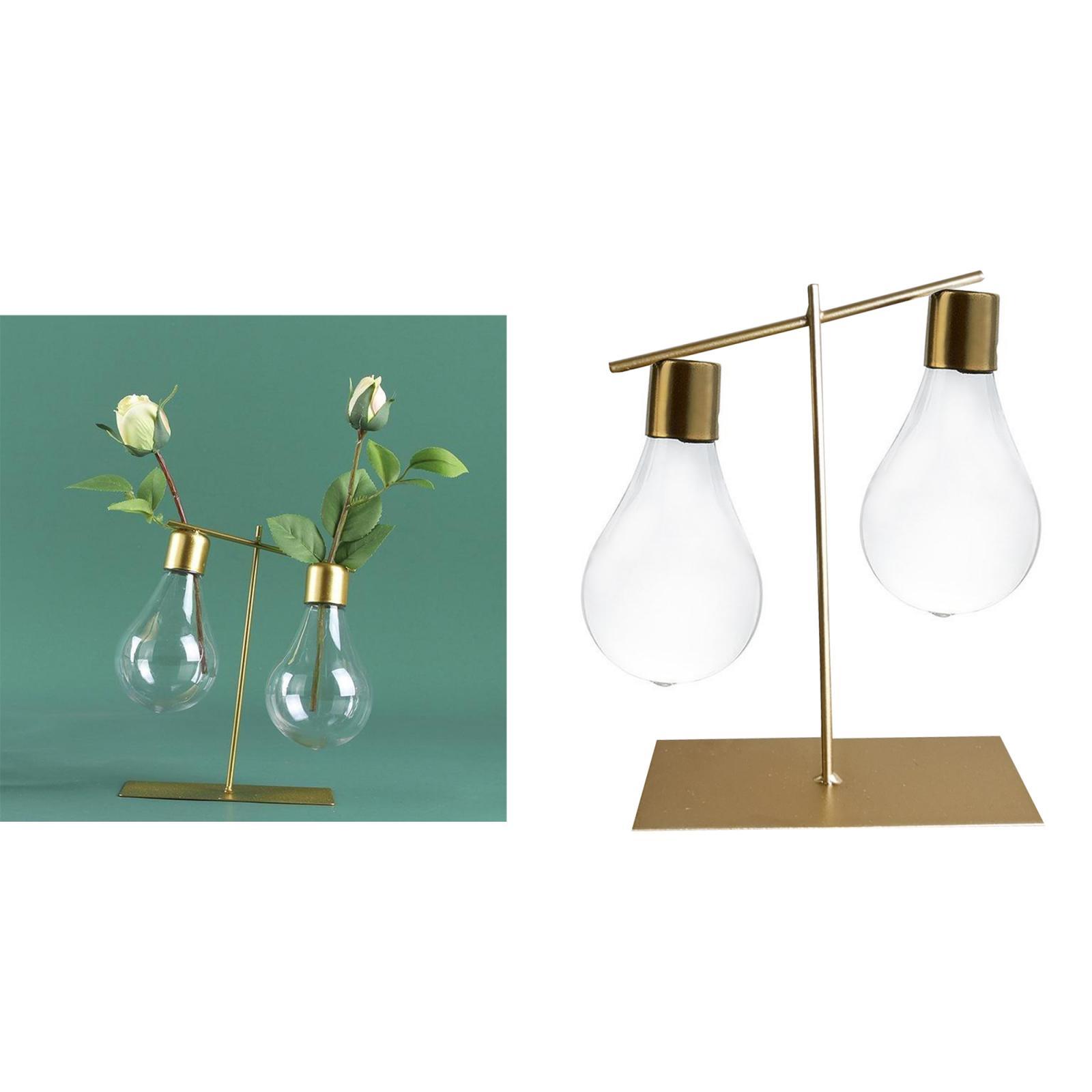 Clear Plastic Bulb Vase Planter Pot for Hydroponics Plants Double Bulb