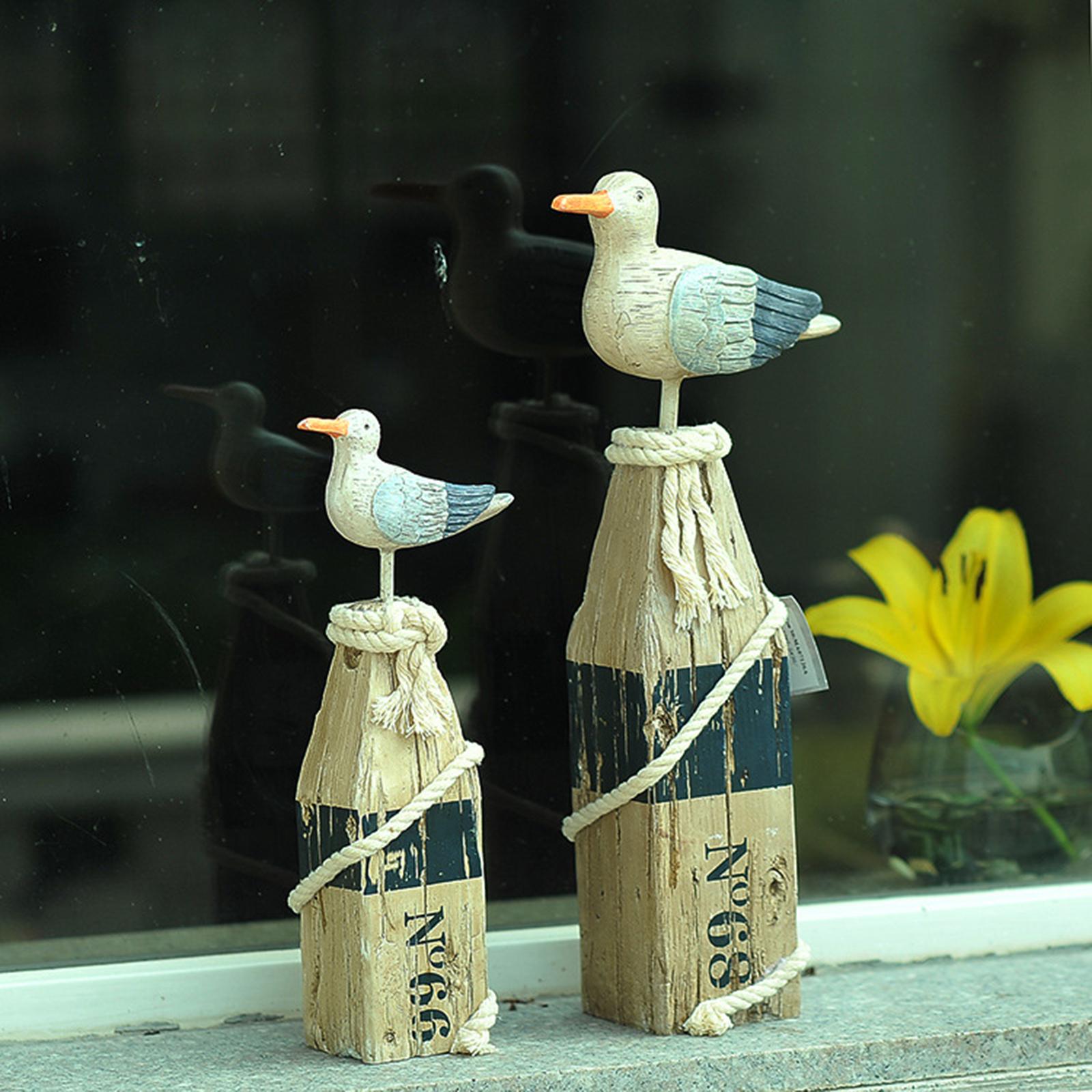 Seagull Statue Sculpture Simulation Figurine for Bedroom Garden Cabinet